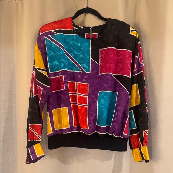 Gianna Colorful Geometric Women's Blouse - Picture 1 of 5